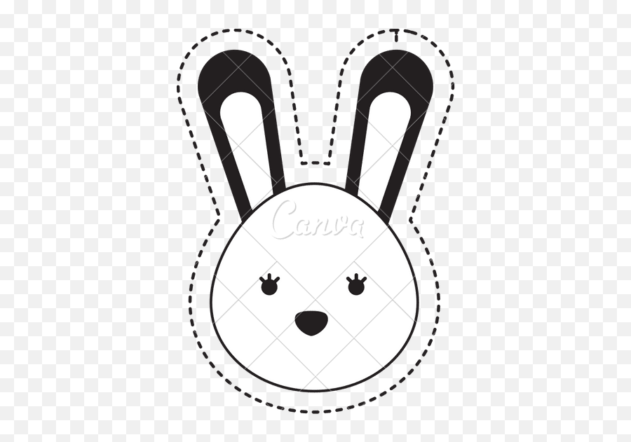 Cute Rabbit Icon - Canva Dotted Picture Of Watermelon Png,Cute Rabbit Icon