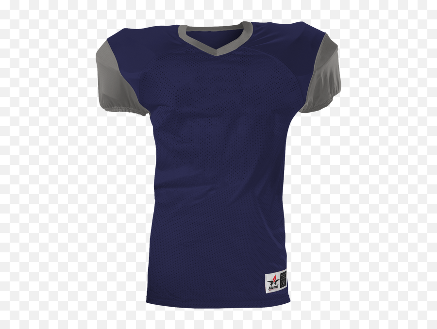 Alleson 751y Youth Pro Game Football Jersey - Navy Silver Short Sleeve ...