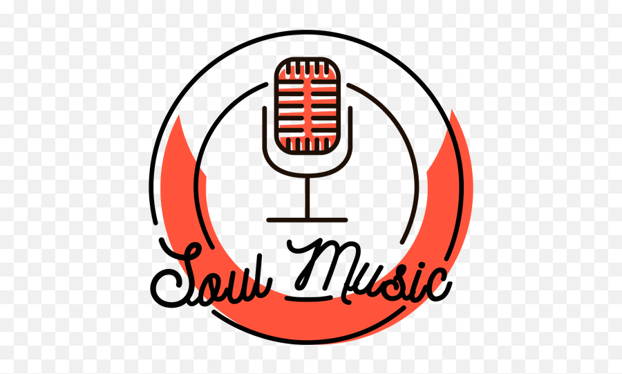 Soul Music Retro Microphone Symbol - Circle Png,Microphone Logo Png