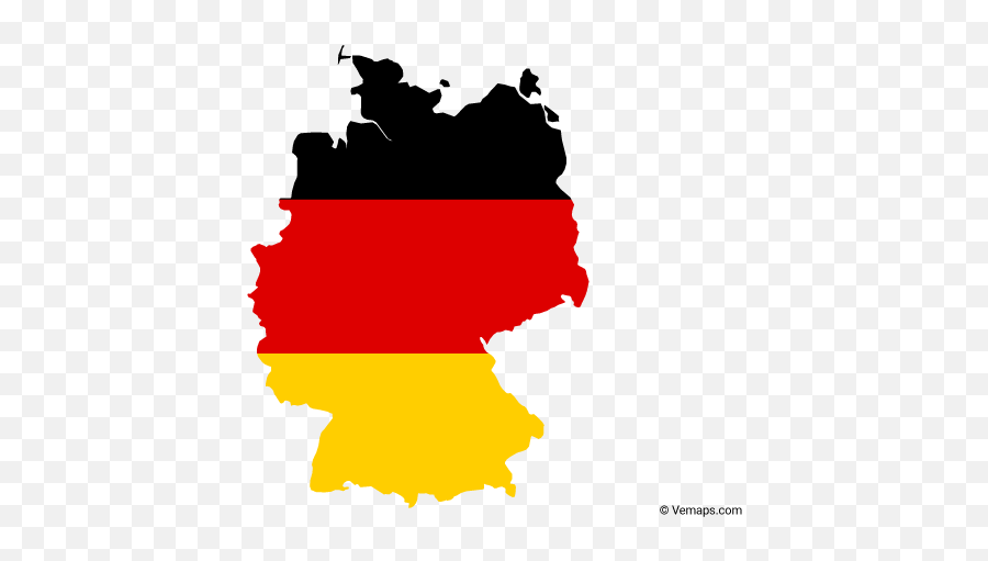 Map Vector Free - Vector Germany Map Outline Png,Germany Flag Png