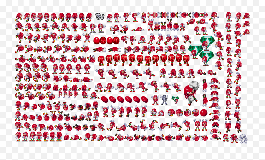 Sonic The Hedgehog 3 Sprite Sheets - Sonic 3 Knuckles Sprite Sheet Png,And Knuckles Transparent