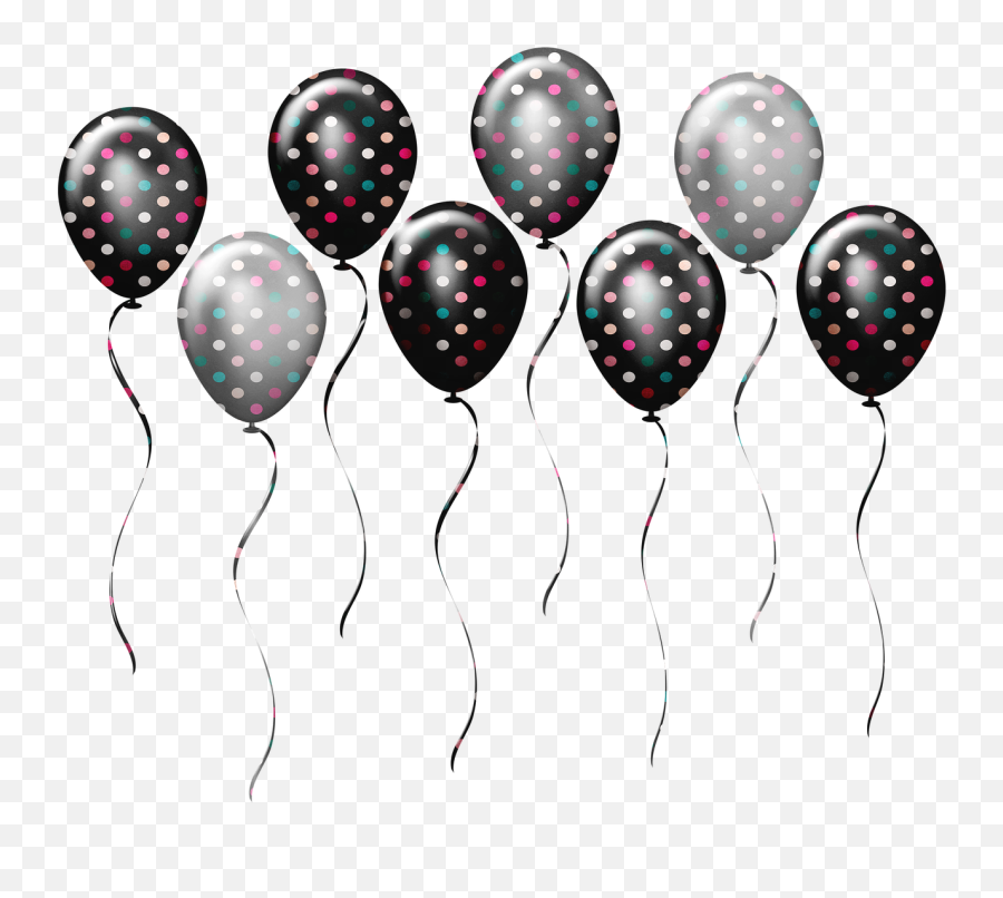 Polka Dot Balloons Confetti Curly - Free Image On Pixabay Balloon Png,White Polka Dots Png