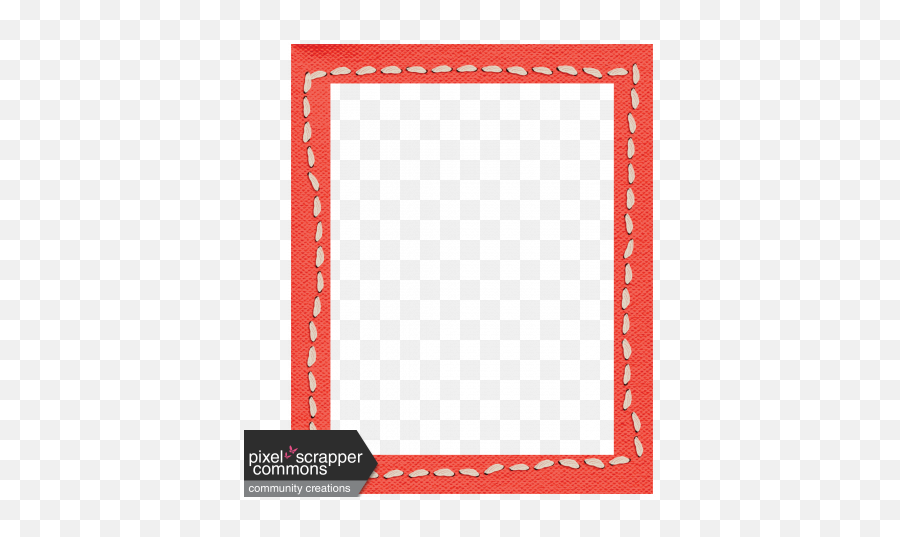Spring Days - Coral Stitched Rectangle Frame Graphic By Restoran New Sek Yuen Png,Rectangle Frame Png