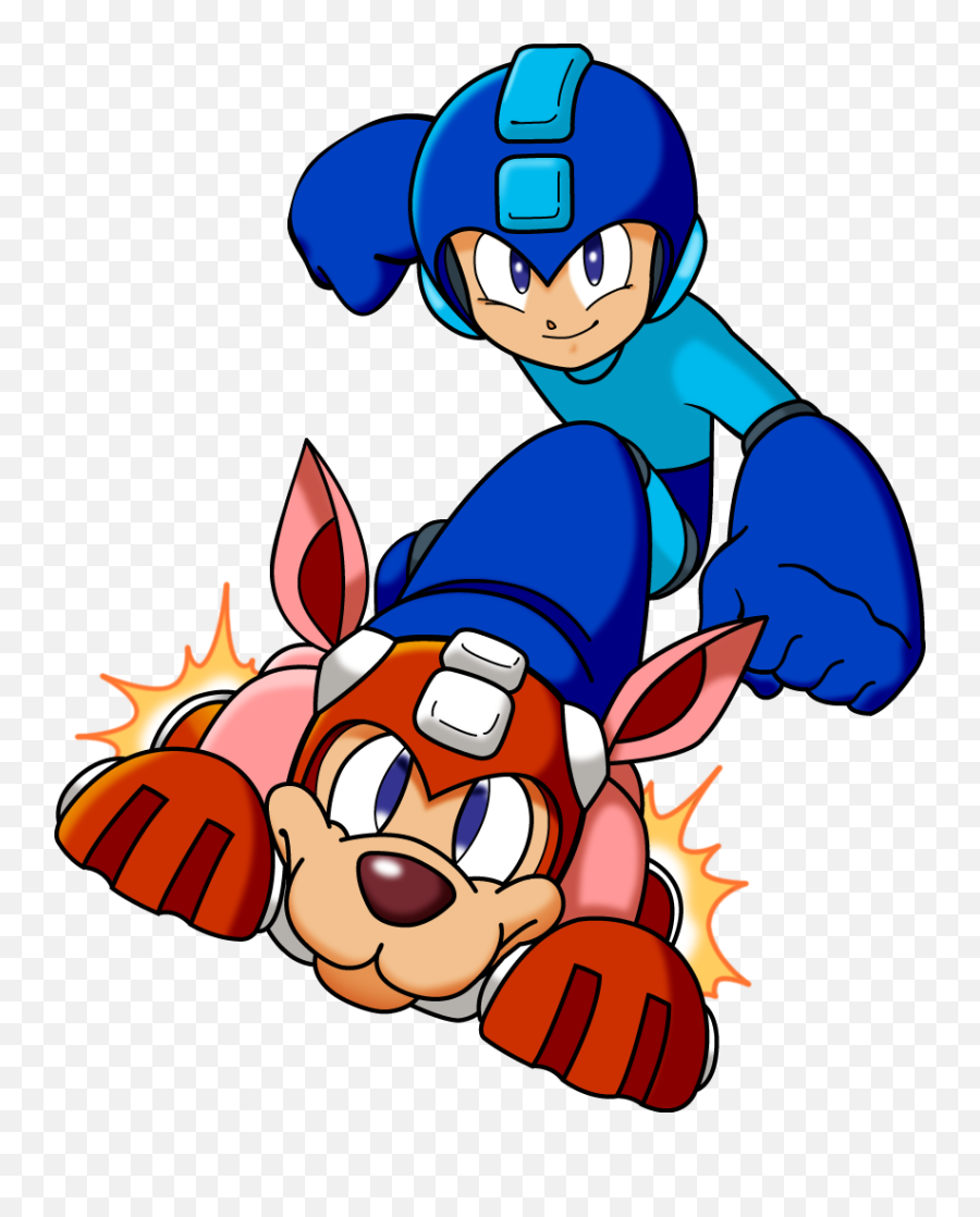 Megaman Riding - Mega Man And Rush Png,Mega Man Png