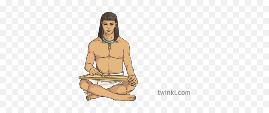 Egyptian Scribe Illustration - Twinkl Cartoon Ancient Egyptian Scribe Png,Egyptian Png