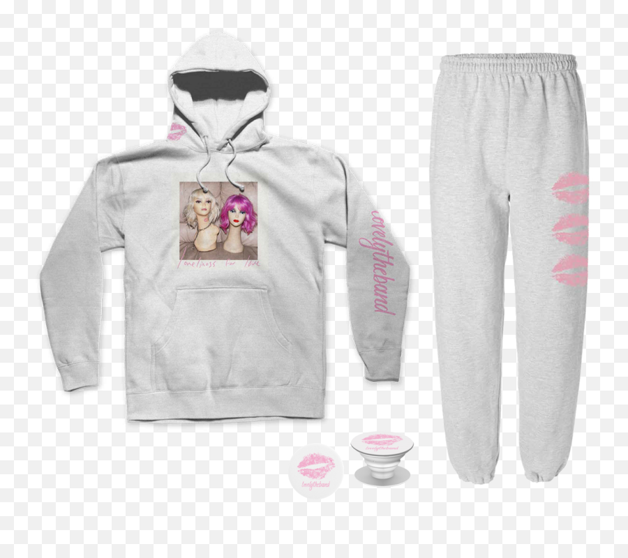 Loneliness For Love White Hoodie U0026 Sweatpants Shop The - Long Sleeve Png,White Hoodie Png