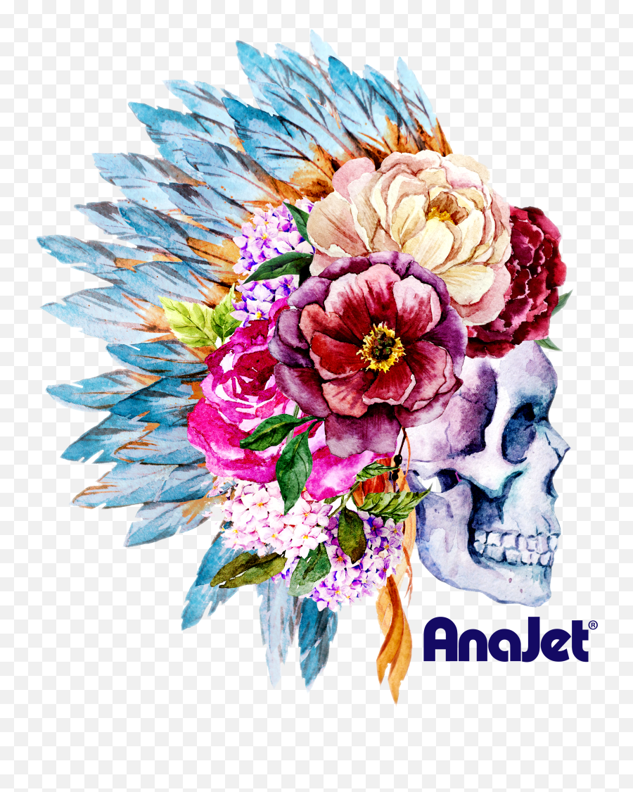 Headdress Light Garm - Skull With Floral Headdress Png,Indian Headdress Png