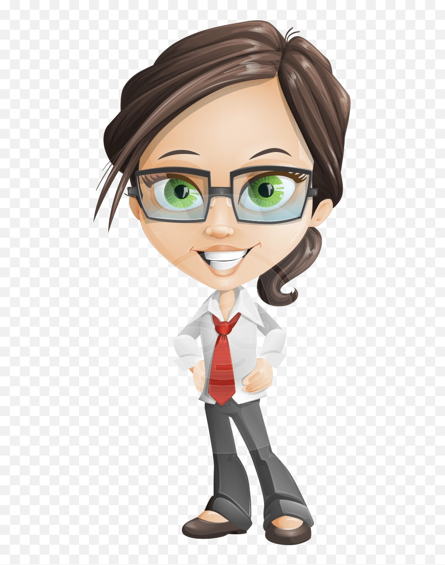 Png Vector Geek Girl Cartoon Character - Cartoon Girl With Glasses,Cartoon Woman Png