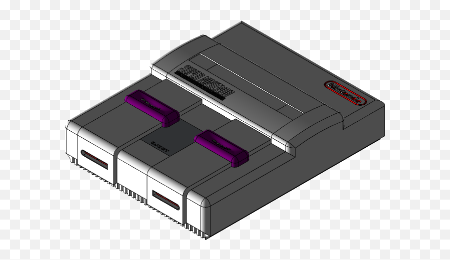 Super Nintendo - Snes 3d Cad Model Library Grabcad Office Equipment Png,Super Nintendo Logo Png