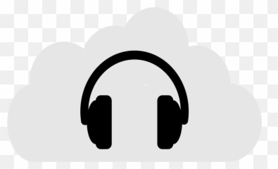 Silhouette Headphones Monochrome Png - Clipart