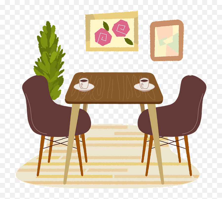 Cafe Table And Chairs Clipart - Chair Table Clipart Png,Cafe Table Png