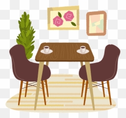 Cafe Table And Chairs Clipart - Chair Table Clipart Png,Cafe Table Png