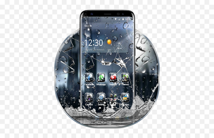 3d Rain Broken Glass Theme Apk 1321 - Download Free Apk Smartphone Png,Broken Glass Transparent Background