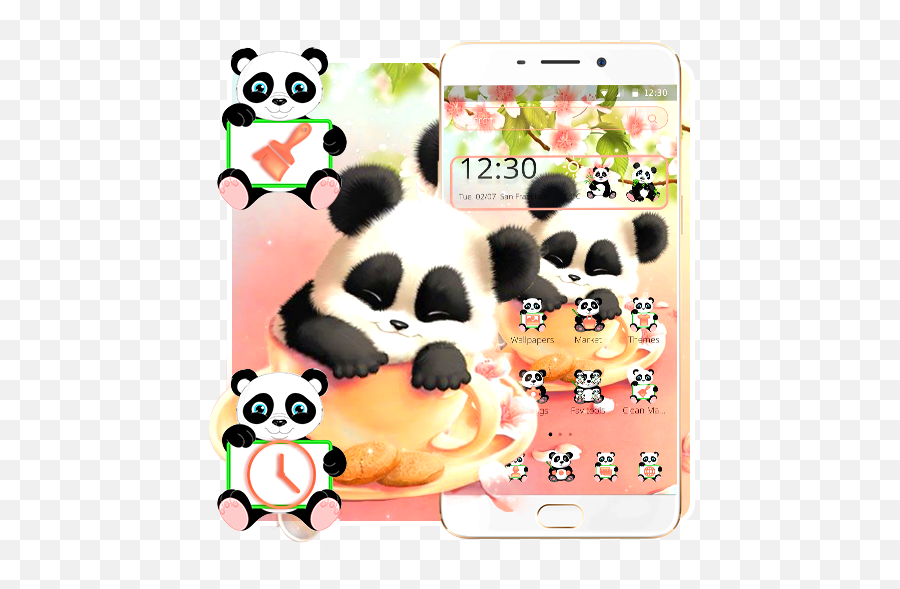 Cute Panda Nature Theme - Google Play Smartphone Png,Google Play Logo Transparent