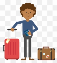 Fileblack Man Traveling With Luggage Cartoon Vectorsvg - Man With Suitcase Clipart Png,Bags Png