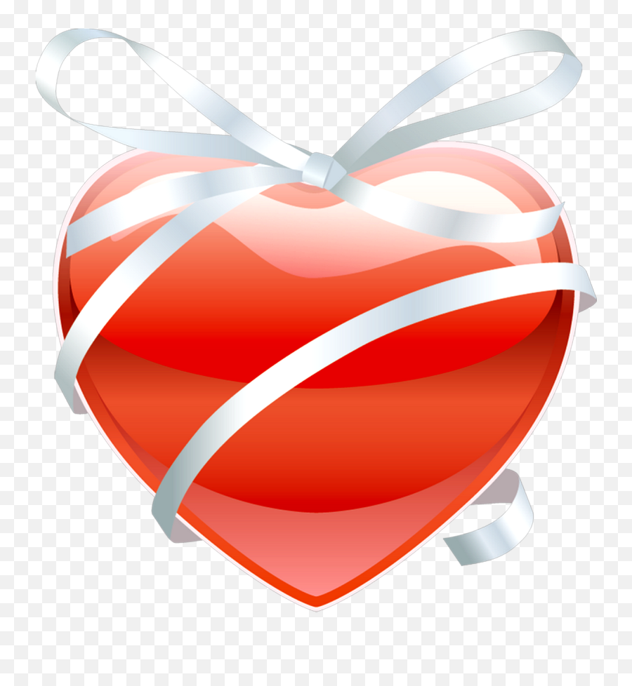 Red Heart With Ribbon Frame Png - Vector,Red Heart Png