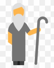 Wise Old Man Icon In Color Style - Walking Stick png