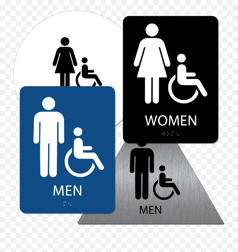 Ada Signs Braille Tactile Bathroom - Alpha Dog Restroom Sign Men Women Png,Mens Bathroom Icon