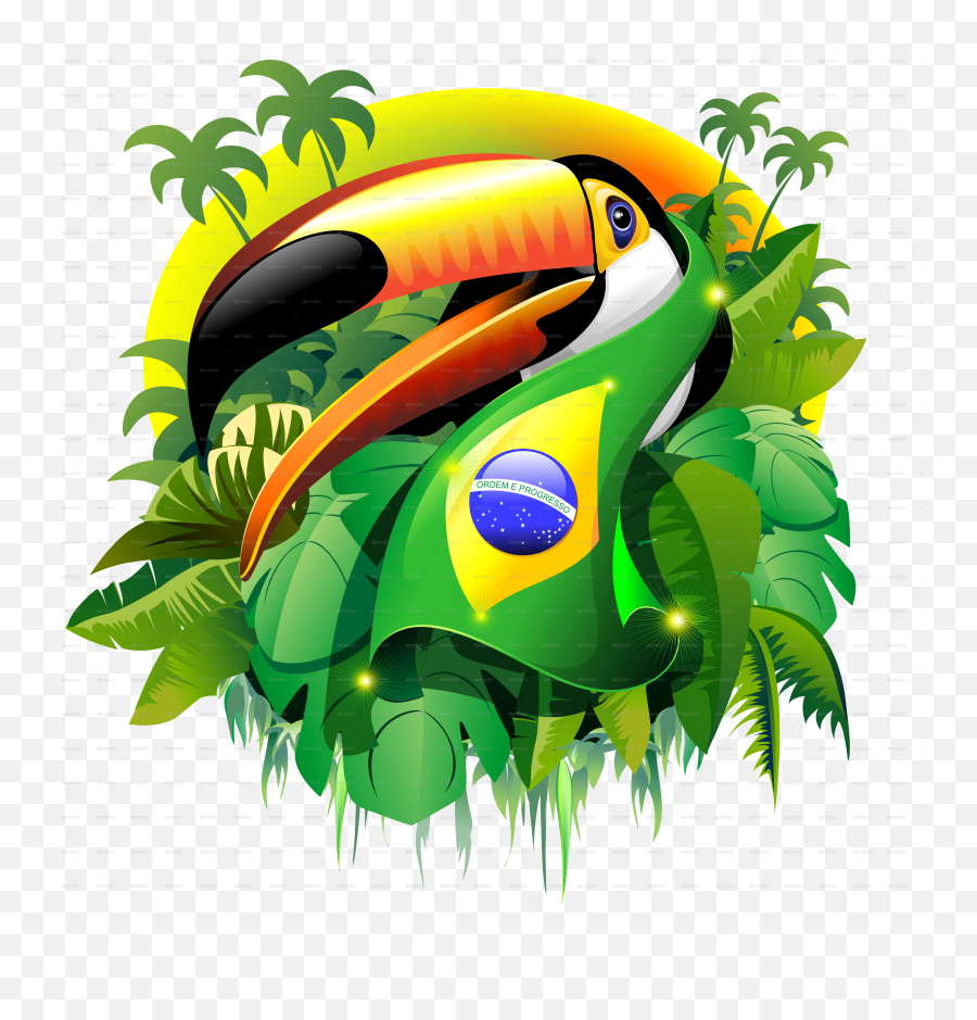 Brazil Drawing Toucans Transparent U0026 Png Clipart Free - Toco Toucan With Brazil Flag,Tucan Png