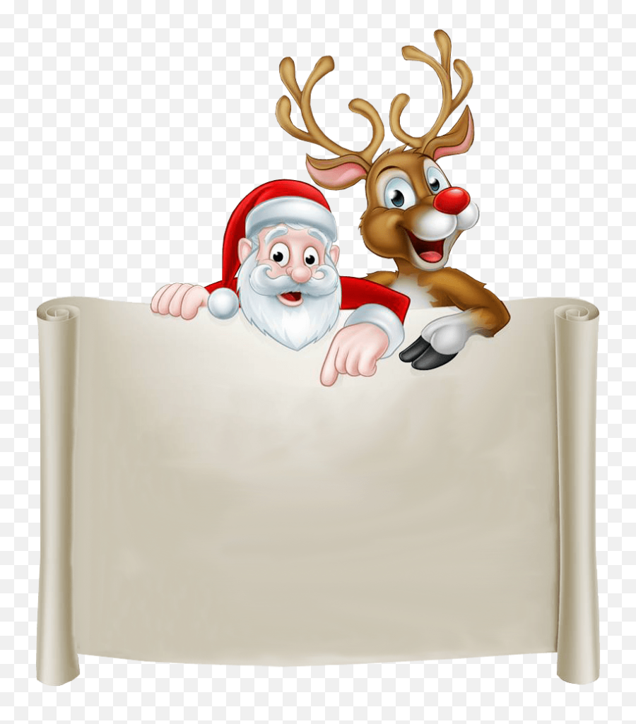 Notice Transparent Image Free Png Images - Santa Claus Cartoon And Reindeer,Rudolph Png