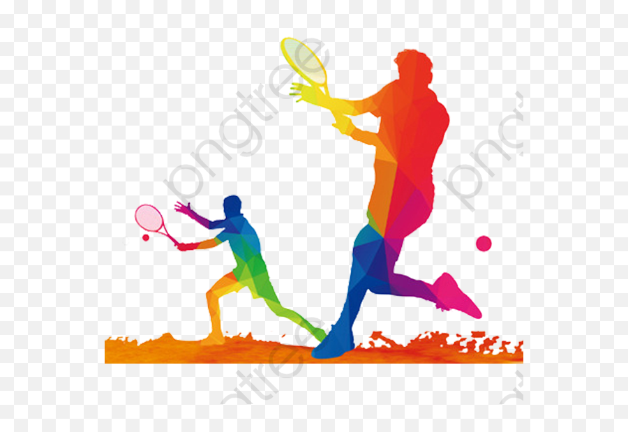 Tennis Ball Clipart Cartoon - Sport Day Pic Transparent Silhouette Tennis Player Png,Tennis Ball Transparent