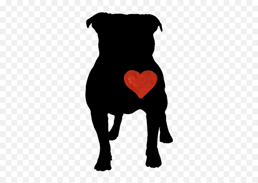 Download Pitbull Dog Loveit Black Heart Red Pet - American Bully Silhouette Bully Png,Heart Silhouette Png