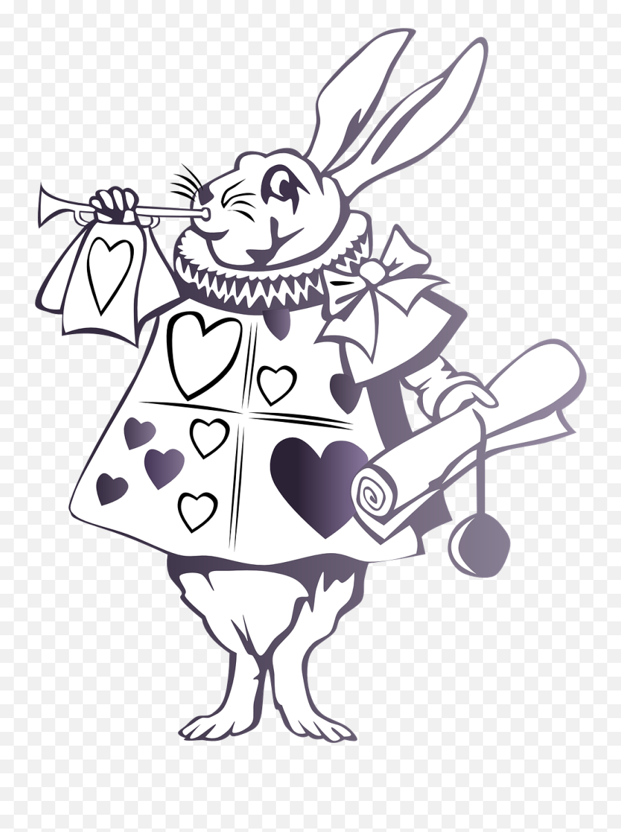 Wonderland Rabbit Story Free Picture - Alice And Wonderland White Rabbit Drawing Png,Alice In Wonderland Transparent