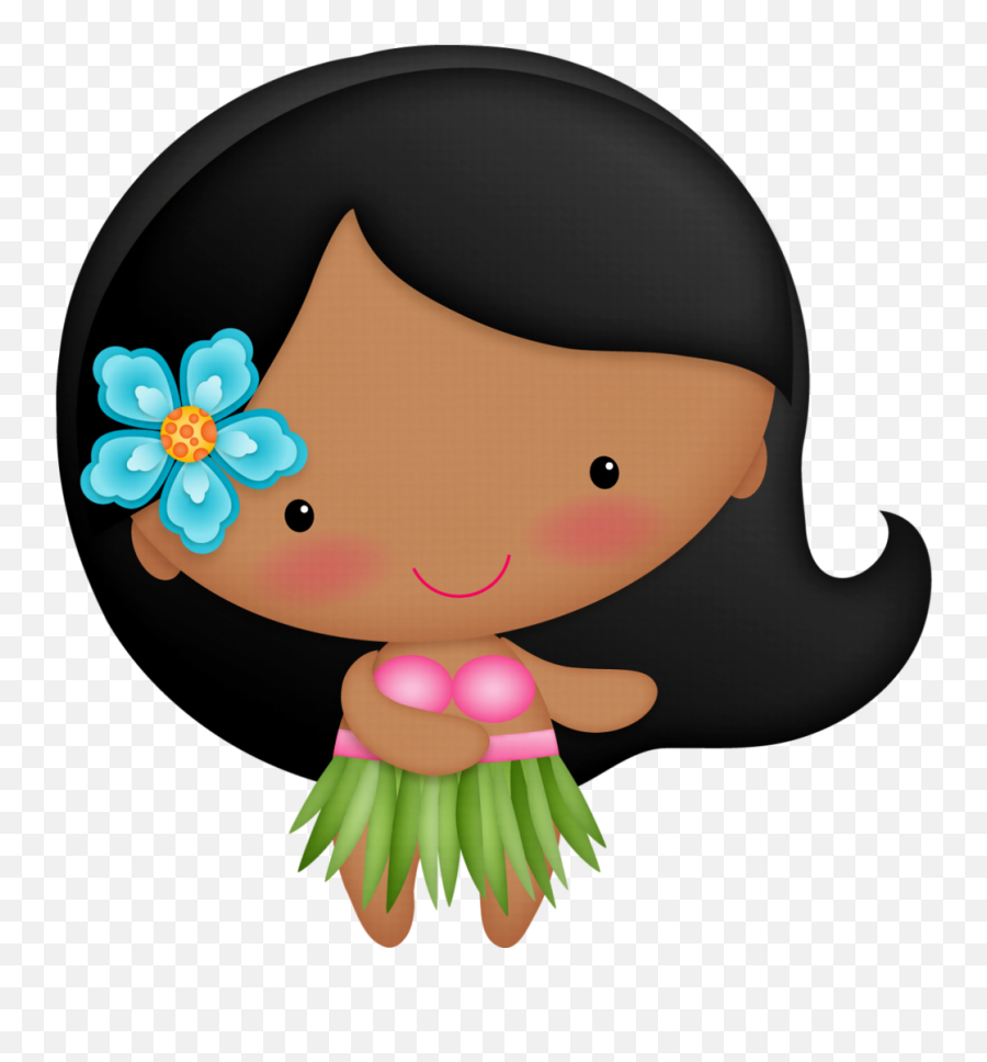 Hawaiian Luau Girl Png Clipart - Hawaiana Dibujo,Girl Clipart Png