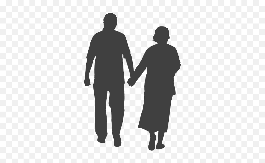 Helping - Mid Age Couple Silhouette Png,Old People Png