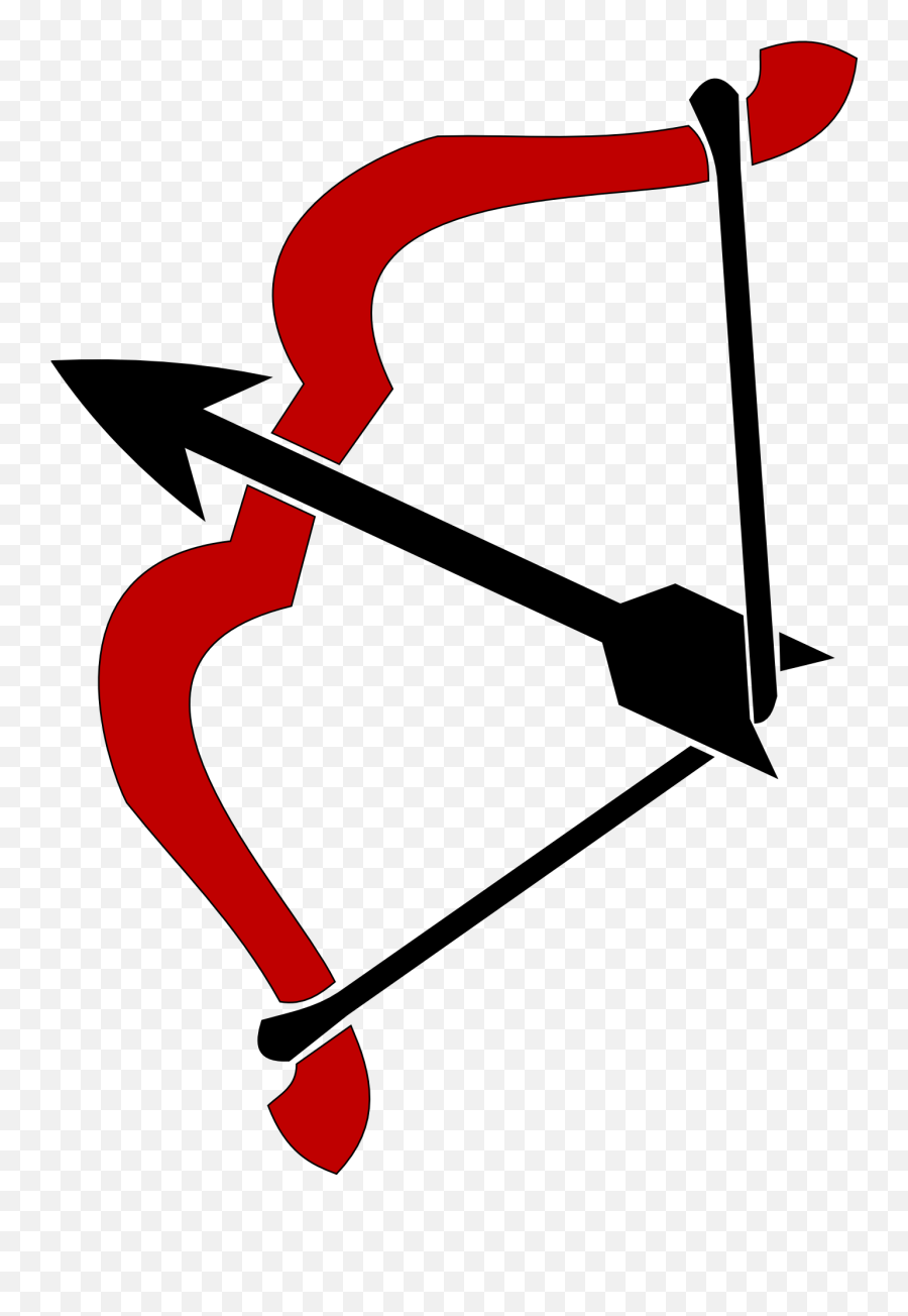 Red Bow With Black Arrow - Bow And Arrow Clip Art Png,Black Arrow Png