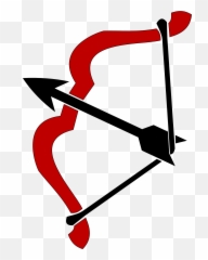 Red Bow With Black Arrow - Bow And Arrow Clip Art png