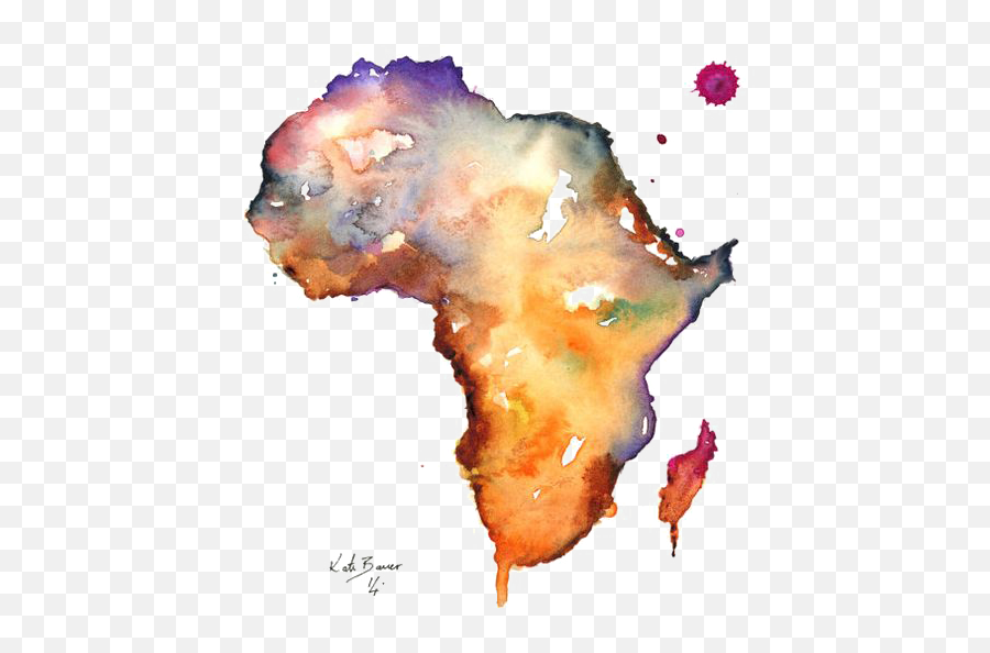 African Watercolor Map - Paintings Of Africa Continent Png,Africa Png