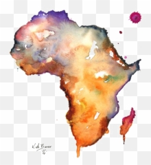 African Watercolor Map - Paintings Of Africa Continent Png,Africa Png