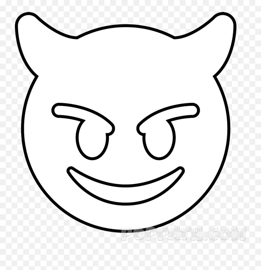 How To Draw A Face Horns Emoji U2013 Pop Path - Draw A Devil Emoji Png,Devil Emoji Png
