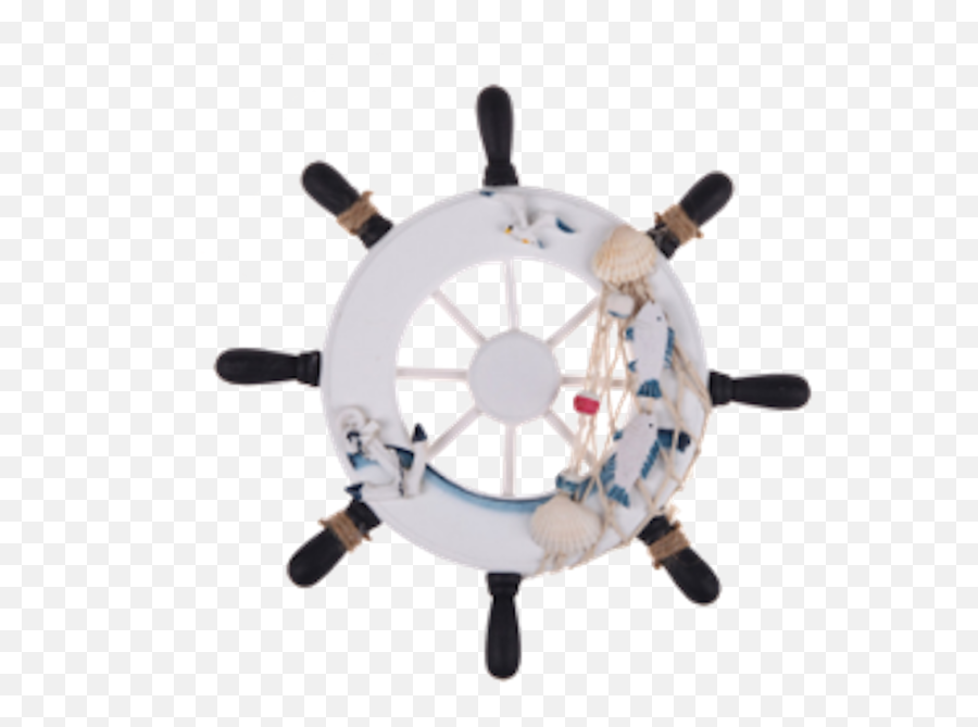 White And Blue Nautical Ship Wheel - Elysian Living Designs Timon Decorativo Png,Ship Wheel Png