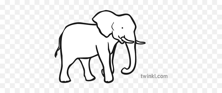 Elephant Zoo Map Icon Black And White Illustration - Twinkl Elephant Twinkl Png,Mio Icon