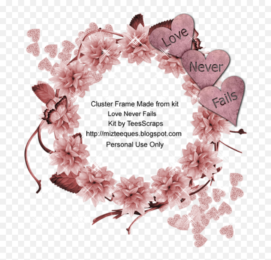 Cluster Frames Png - Preview Of Miz Teeques Love Never Fails Heart,Love Frame Png