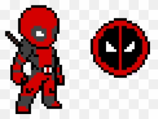 Pixilart - deadpool character and logo by penguin20021 Deadpool Minecraft Pixel Art png