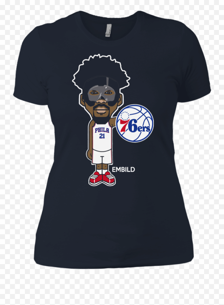 Download Hd Find Philadelphia 76ers Joel Embiid Shirt Ladies - Cartoon Png,Joel Embiid Png