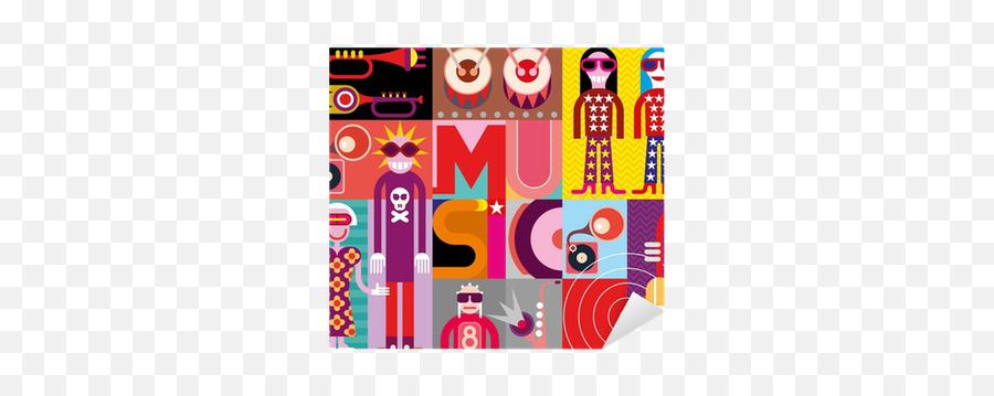 Sticker Music - Pop Art Vector Illustration Pixersus Collage About Pop Music Png,Pop Art Icon