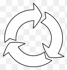 Reuse Recycle Sign - Circle Arrows White Png