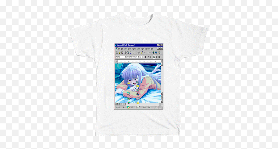 D Anime Tears Crying Girls Windows 98 Print T - Shirt Anime Girl Crying Png,Windows 98 Logo Png