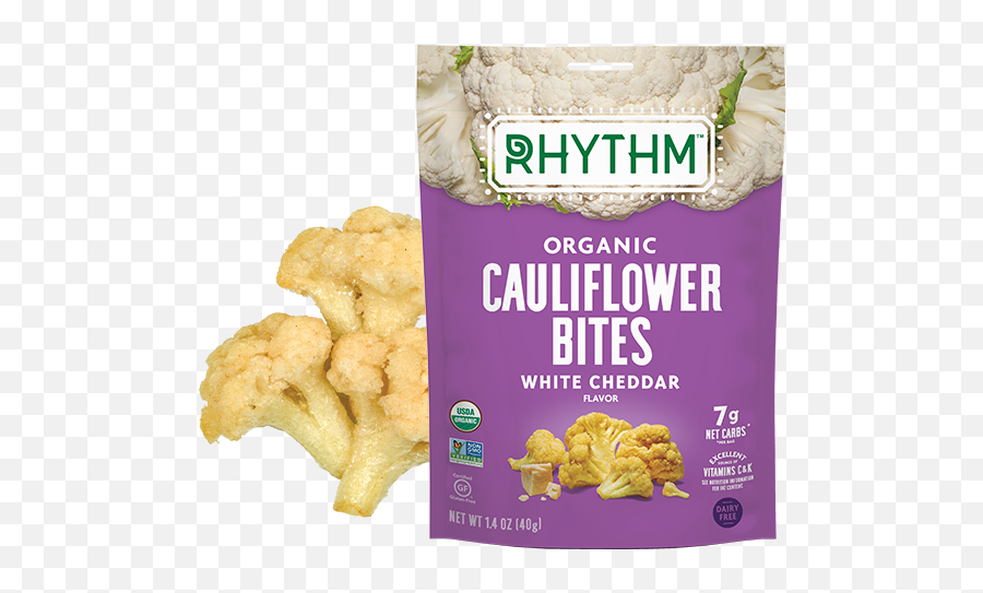 Cauliflower White Cheddar - Rhythm Organic Cauliflower Bites Sea Salt Png,Cauliflower Png