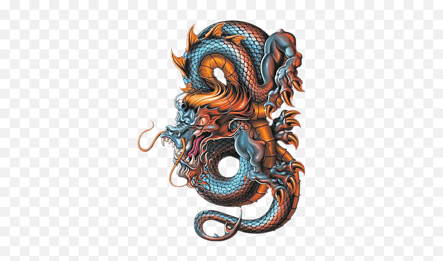 Dragon Tattoo Design Color - Dragon Tattoo Design Colored Png,Dragon Tattoo Png