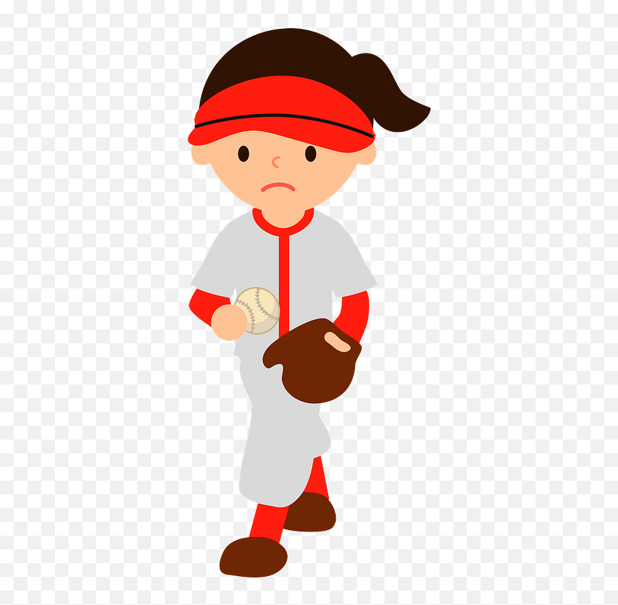 Download Softball Sports Girl Clipart - Clip Art Png,Girl Clipart Png