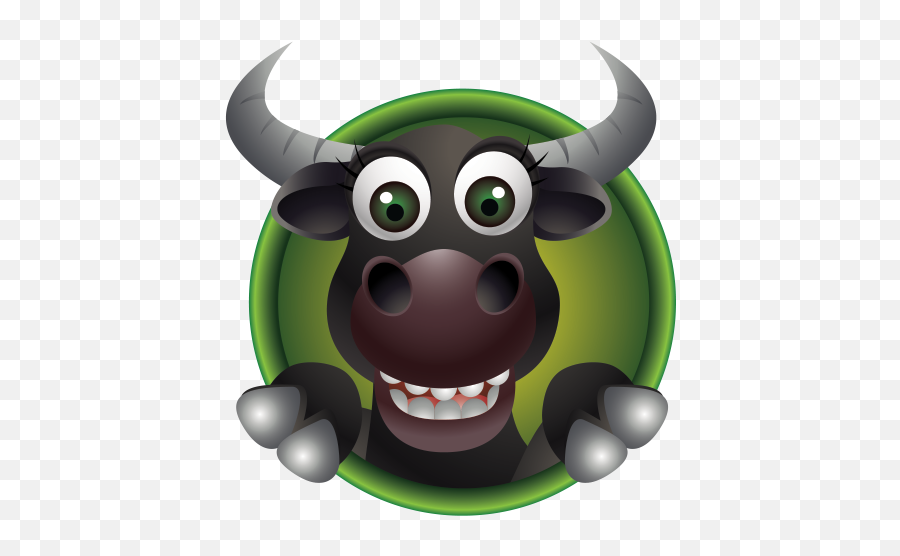 Printed Vinyl Happy Cute Smiling Cartoon Cow Head Stickers - Buffalo Png Cartoon,Cow Head Png