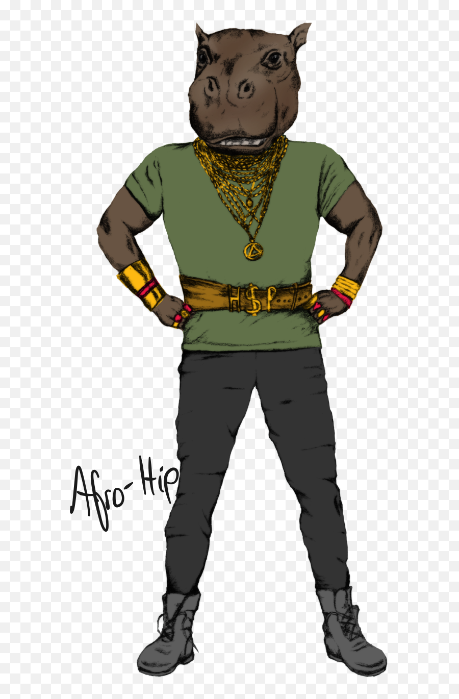 Afro - Hip Afroip Cartoon Png,Afro Transparent
