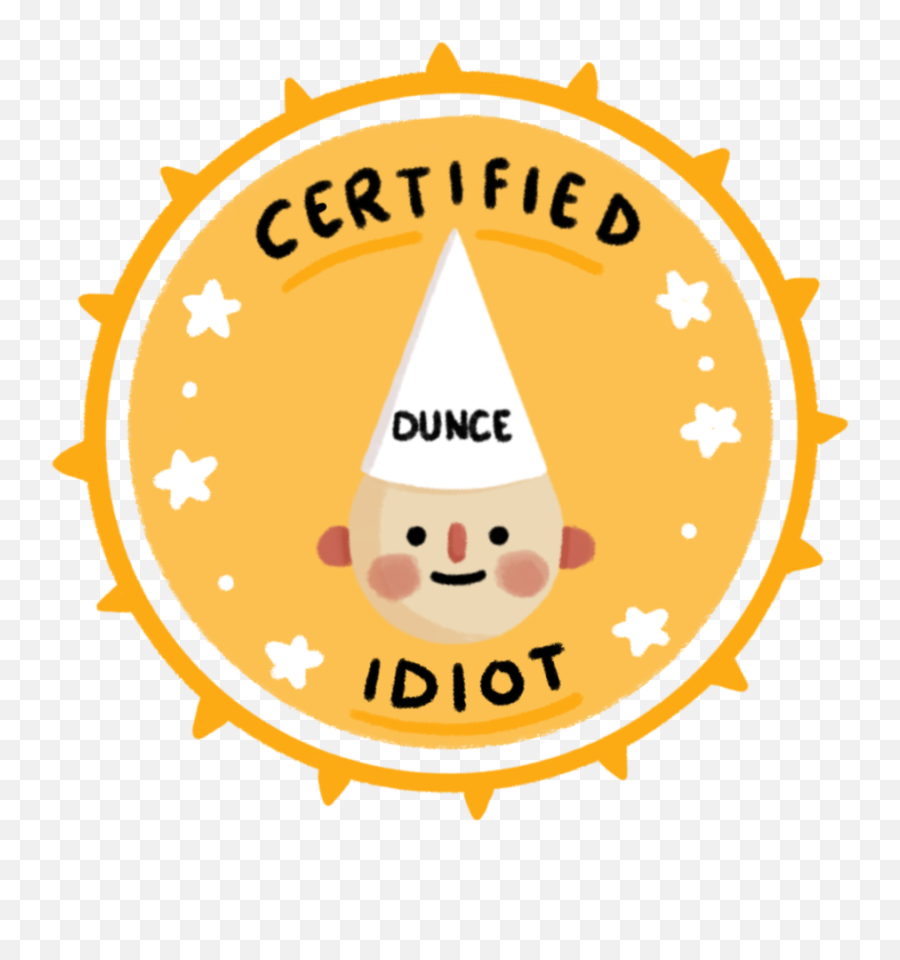 Certified Idiot White Vinyl Sticker Png