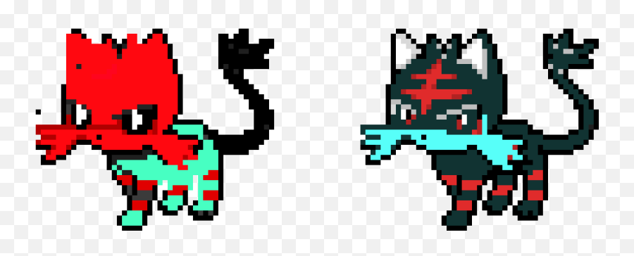 Shiny Litten The Ledgend Pixel Art Maker - Pixel Art Pokemon Pichu Alola Png,Litten Png