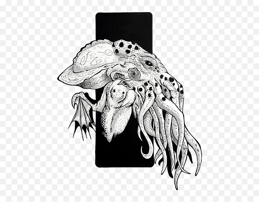 Cthulhu Greeting Card - Cthulhu Drawing Png,Cthulhu Transparent